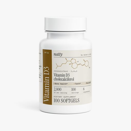Natty Vitamin D3 bottle with the Natty label