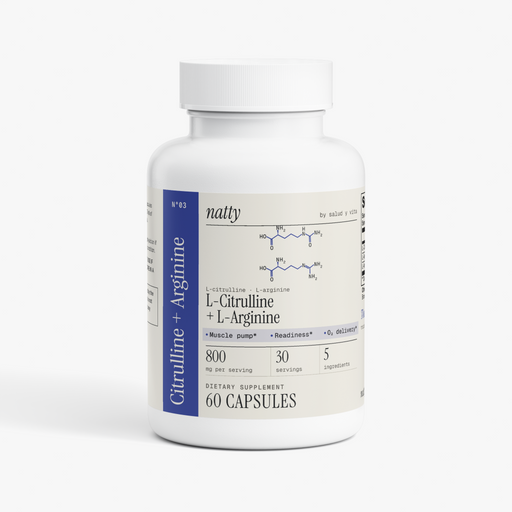 Natty Citrulline + Arginine bottle with the Natty label