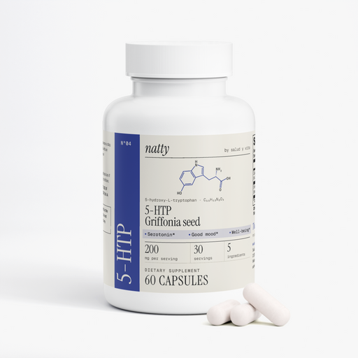 Natty 5-HTP bottle with the Natty label, view 2