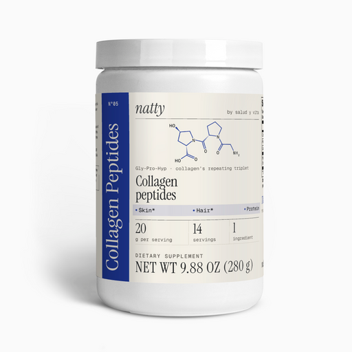Natty Collagen Peptides tub with the Natty label