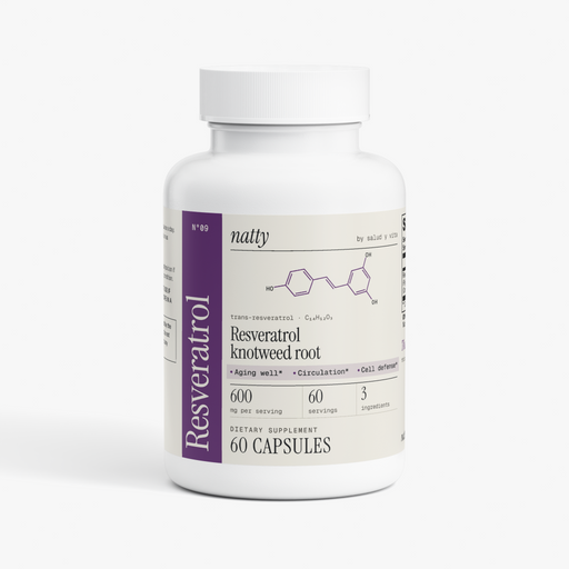 Natty Resveratrol bottle with the Natty label