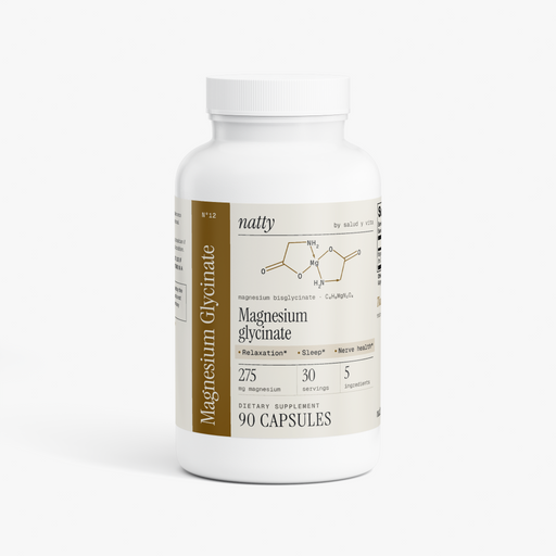 Natty Magnesium Glycinate bottle with the Natty label