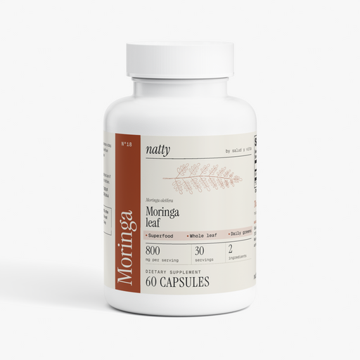 Natty Moringa bottle with the Natty label