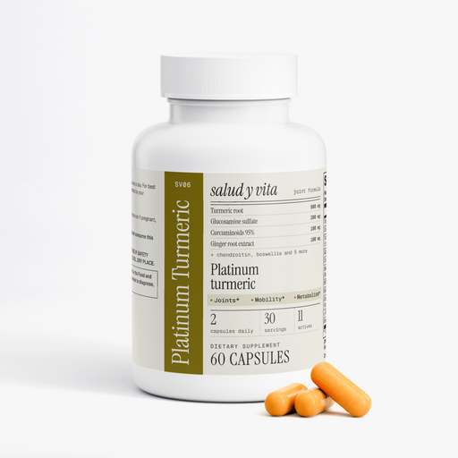 Platinum Turmeric bottle on a white background