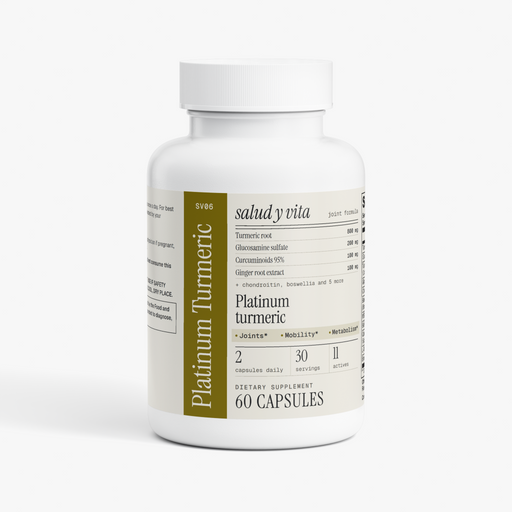 Platinum Turmeric bottle on a white background