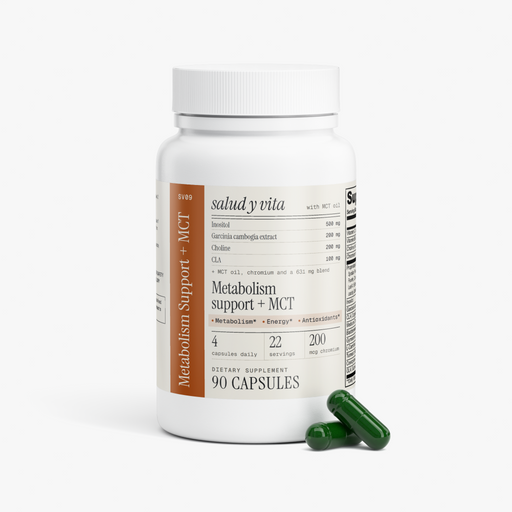 Metabolism Support + MCT bottle on a white background